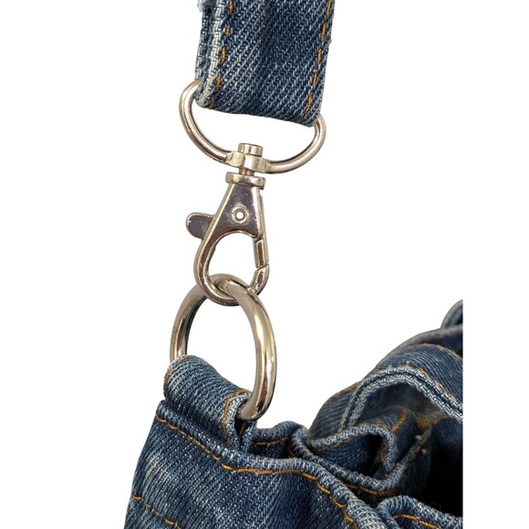 Denim Purse Flower Power Purse Daisy Rainbow Jean Bag Y2K Boho Hippie Cottage - Picture 7 of 11